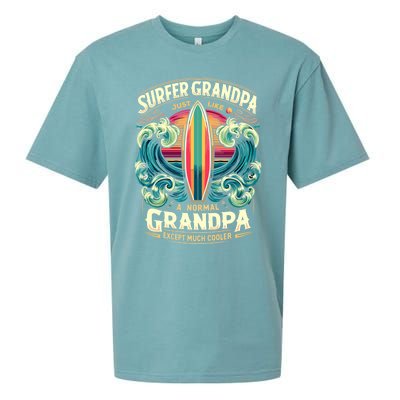 Grandpa Surfer Wave Surfboard Surfing Surf Surfers Meaningful Gift Sueded Cloud Jersey T-Shirt