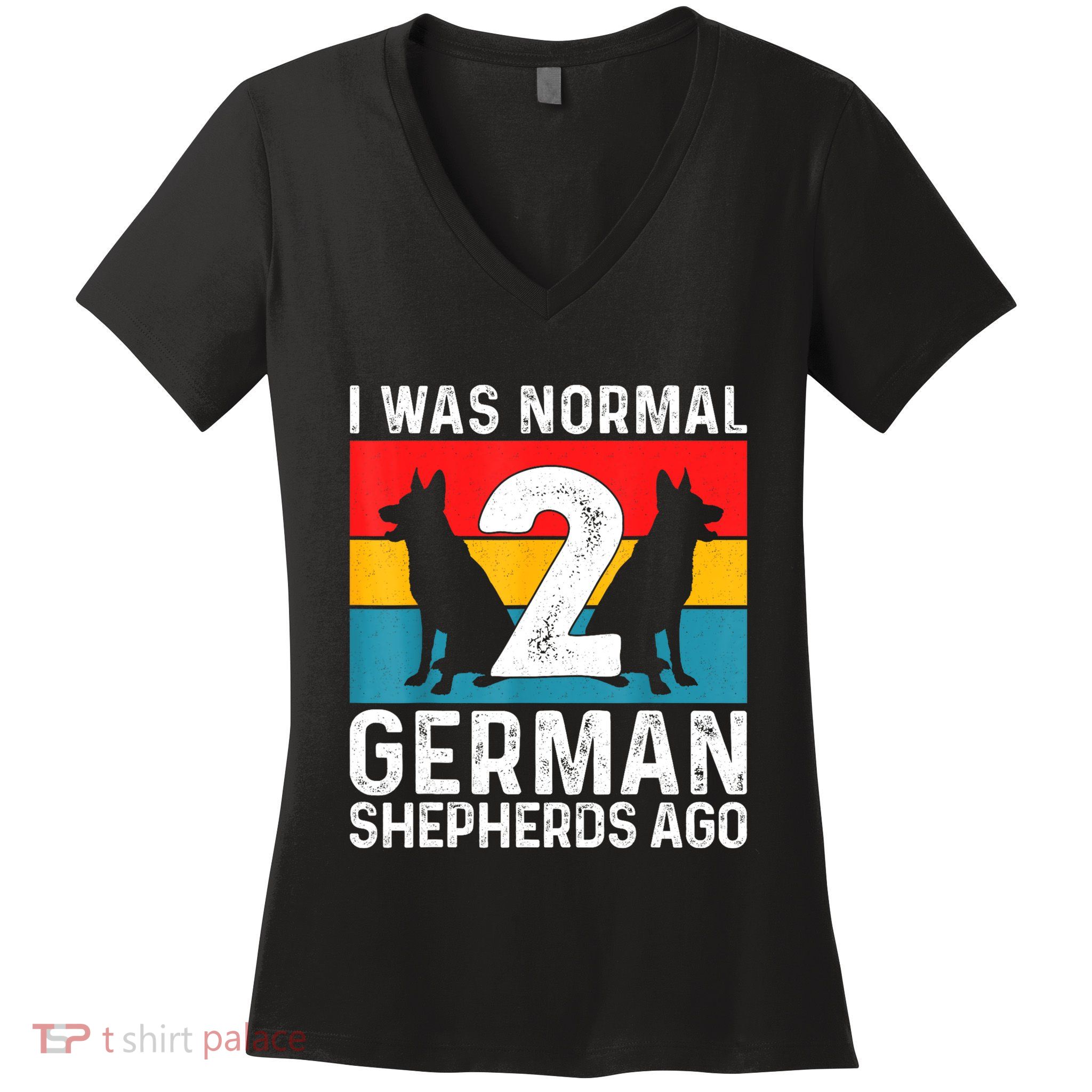 German Shepherd Women Dog Lover German Shepherd Puppy Women's V-Neck T-Shirt