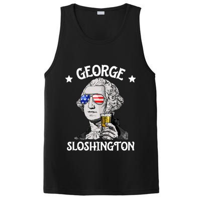 George Sloshington Washington 4th Of July USA Flag PosiCharge Competitor Tank
