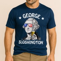 George Sloshington Washington 4th Of July USA Flag Cooling Performance Crew T-Shirt