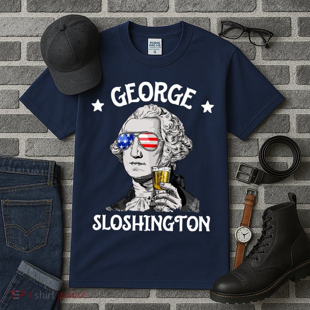 George Sloshington Washington 4th Of July USA Flag Tall T-Shirt