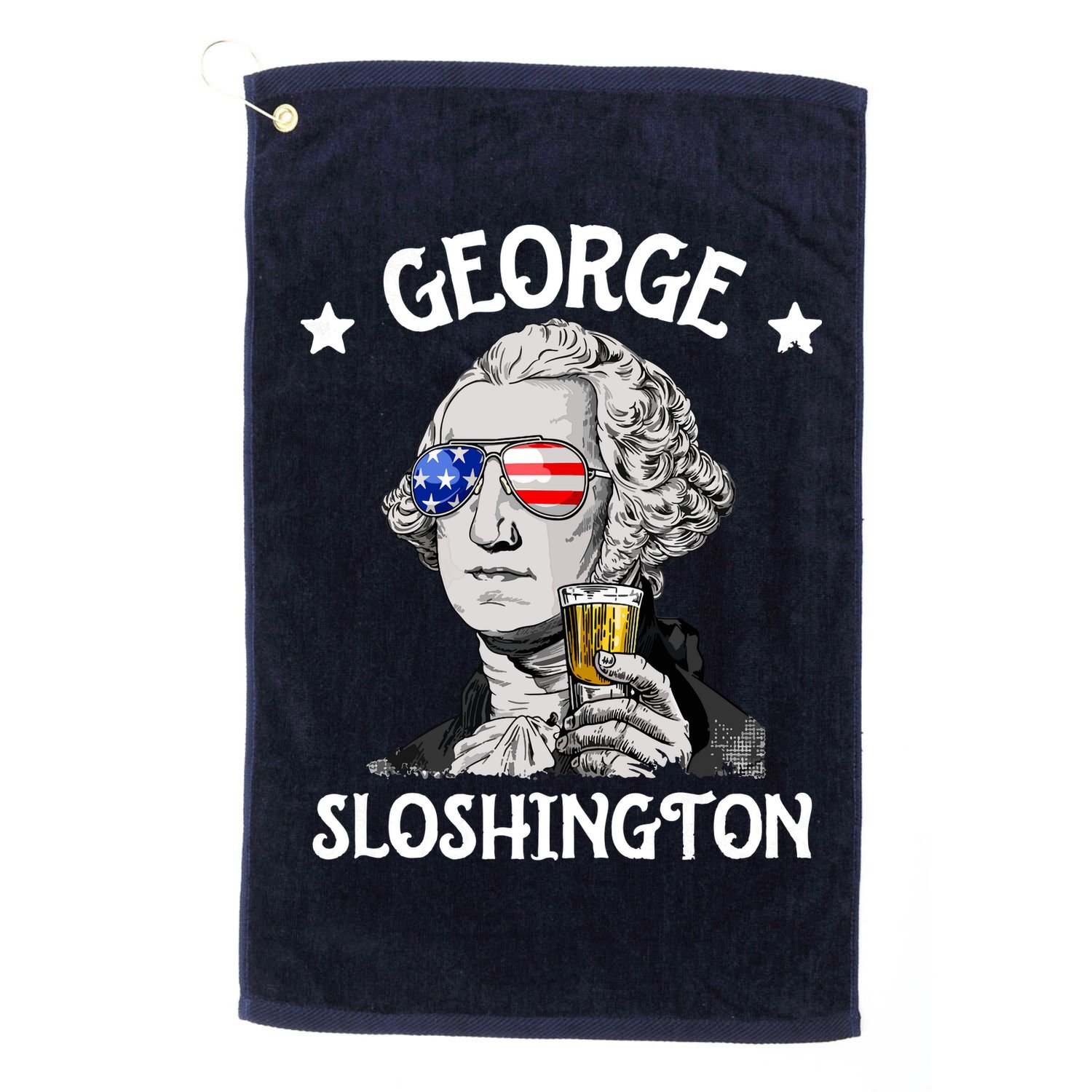 George Sloshington Washington 4th Of July USA Flag Golf Towel
