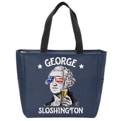 George Sloshington Washington 4th Of July USA Flag Zip Tote Bag