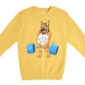 German Shepherd Weightlifting Premium Crewneck Sweatshirt