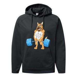 German Shepherd Weightlifting Performance Fleece Hoodie