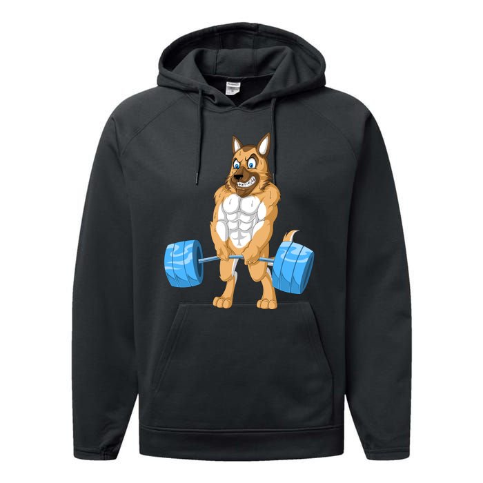 German Shepherd Weightlifting Performance Fleece Hoodie