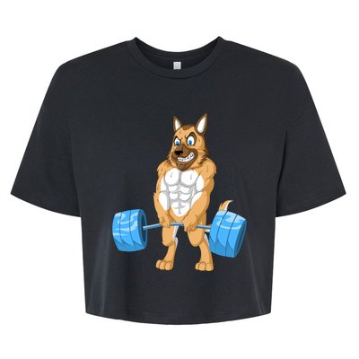 German Shepherd Weightlifting Bella+Canvas Jersey Crop Tee