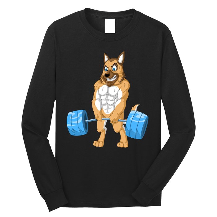 German Shepherd Weightlifting Long Sleeve Shirt