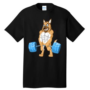 German Shepherd Weightlifting Tall T-Shirt