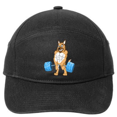 German Shepherd Weightlifting 7-Panel Snapback Hat