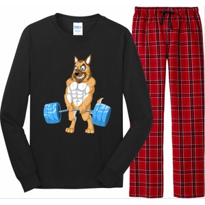 German Shepherd Weightlifting Long Sleeve Pajama Set