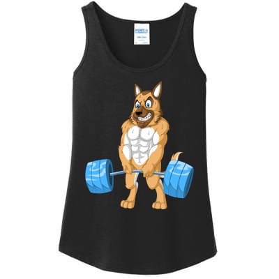 German Shepherd Weightlifting Ladies Essential Tank