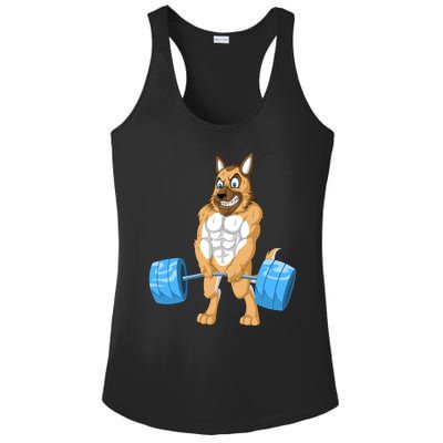 German Shepherd Weightlifting Ladies PosiCharge Competitor Racerback Tank