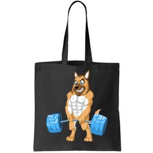 German Shepherd Weightlifting Tote Bag