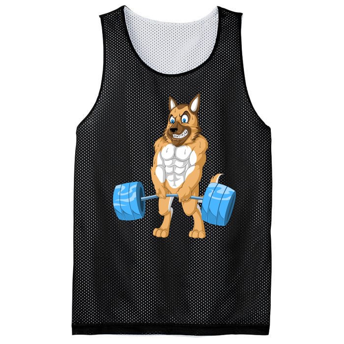 German Shepherd Weightlifting Mesh Reversible Basketball Jersey Tank