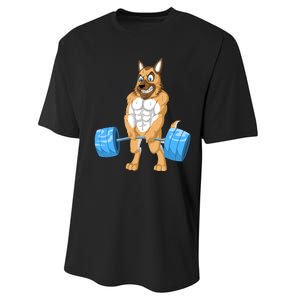 German Shepherd Weightlifting Performance Sprint T-Shirt