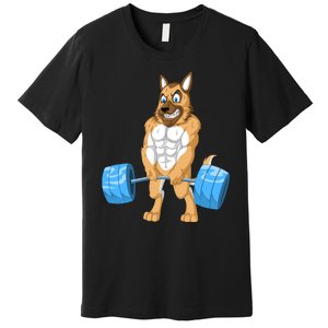 German Shepherd Weightlifting Premium T-Shirt