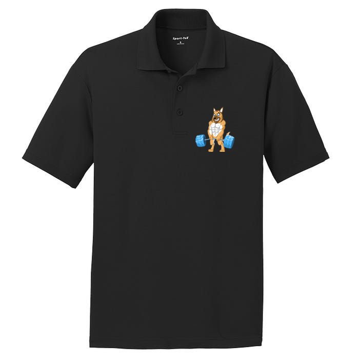 German Shepherd Weightlifting PosiCharge RacerMesh Polo