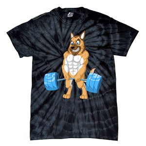 German Shepherd Weightlifting Tie-Dye T-Shirt