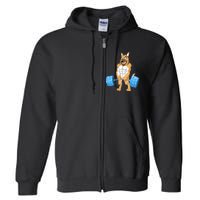 German Shepherd Weightlifting Full Zip Hoodie