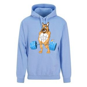 German Shepherd Weightlifting Unisex Surf Hoodie