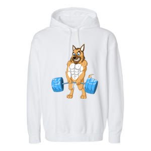 German Shepherd Weightlifting Garment-Dyed Fleece Hoodie