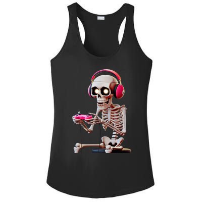 Gamer Skeleton With Headphones Halloween Gaming Gift Ladies PosiCharge Competitor Racerback Tank