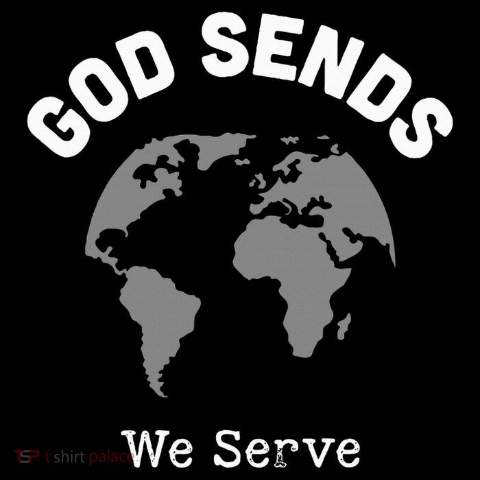 God Sends We Serve Christian Missionary Gifts Missions Trip Kids T-Shirt
