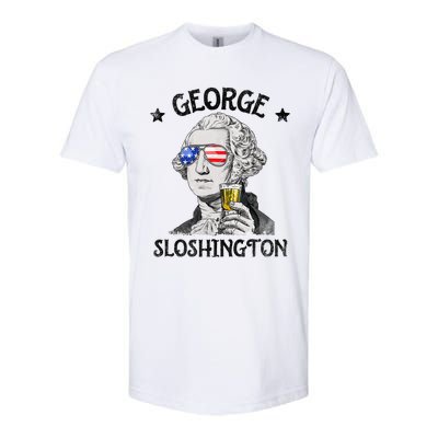 George Sloshington Washington 4th Of July  USA Flag Softstyle® CVC T-Shirt