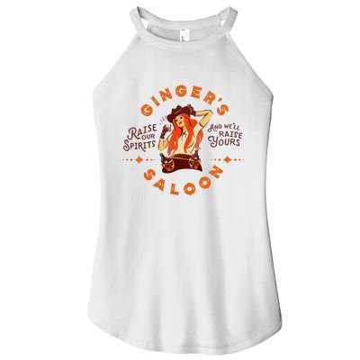 Gingers Saloon Whiskey Redhead Dive Bar Artist Women’s Perfect Tri Rocker Tank