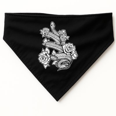 Gothic Snake With Roses Punk Gothic USA-Made Doggie Bandana