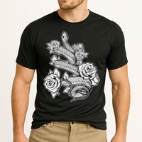 Gothic Snake With Roses Punk Gothic Performance Shirt
