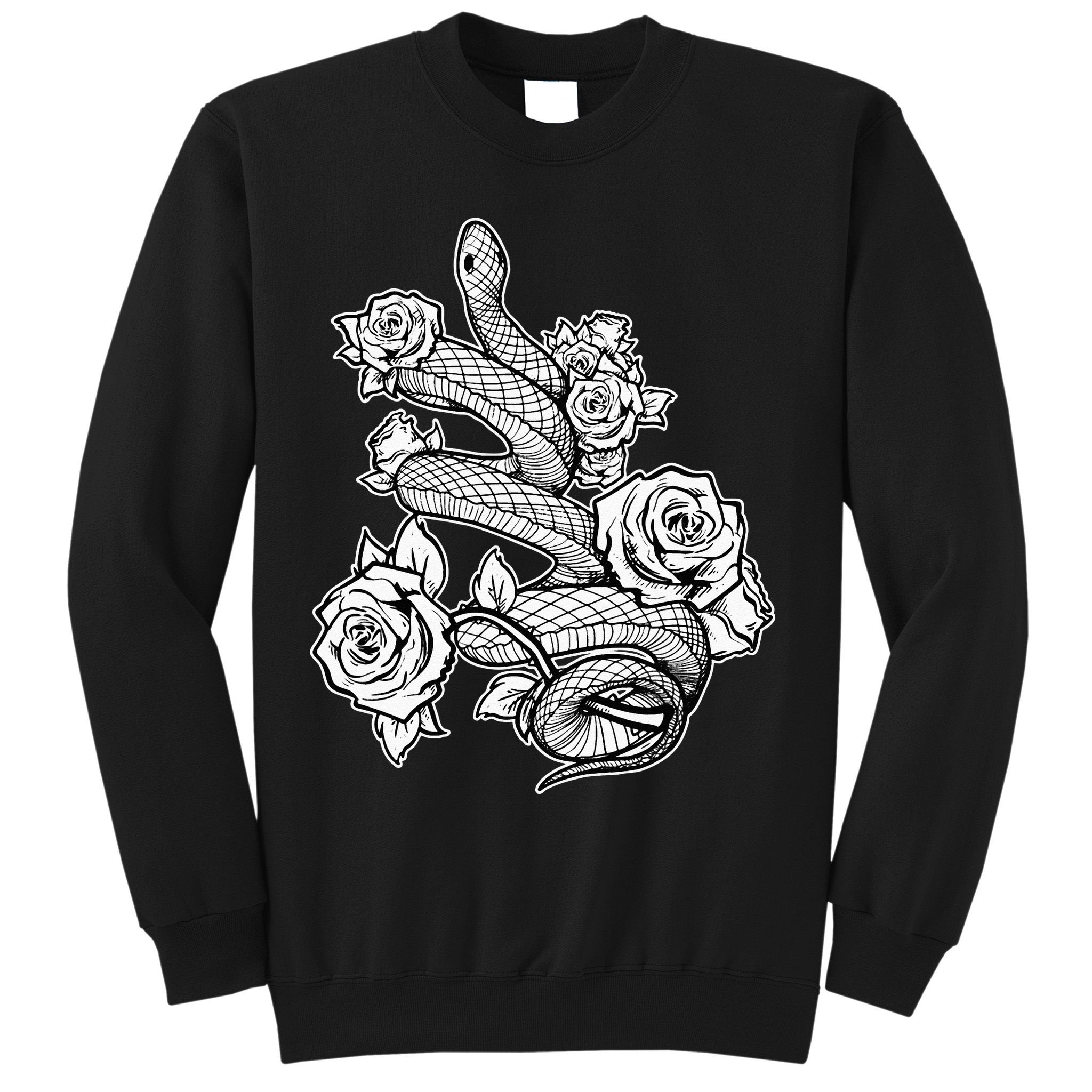 Gothic Snake With Roses Punk Gothic Sweatshirt