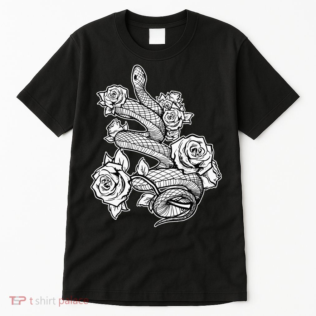 Gothic Snake With Roses Punk Gothic Tall T-Shirt