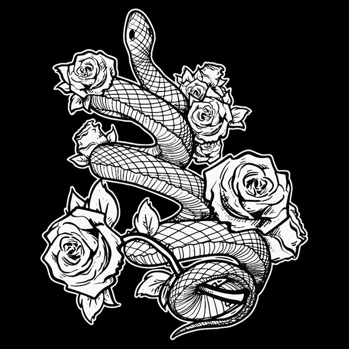 Gothic Snake With Roses Punk Gothic Sustainable Bucket Hat