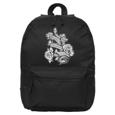 Gothic Snake With Roses Punk Gothic 16 in Basic Backpack