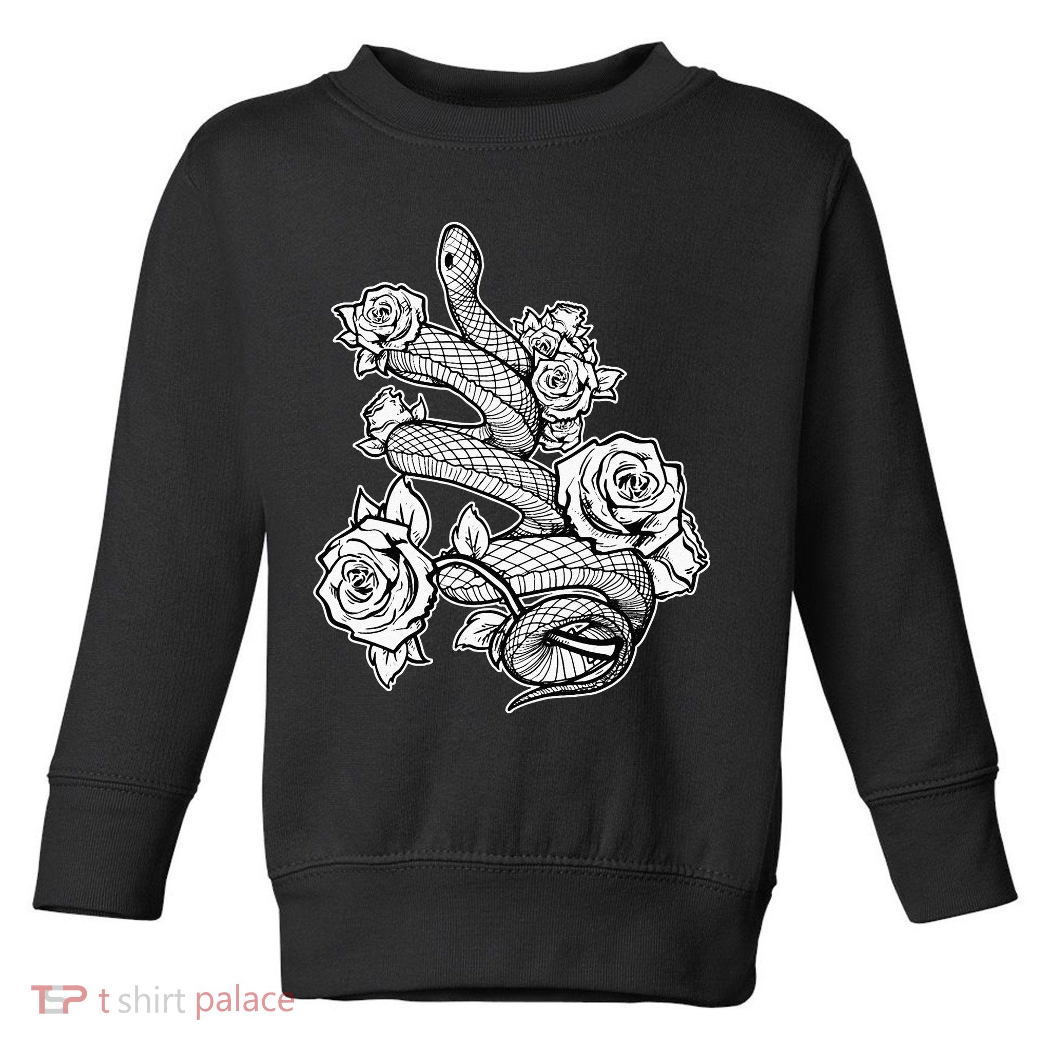 Gothic Snake With Roses Punk Gothic Toddler Sweatshirt