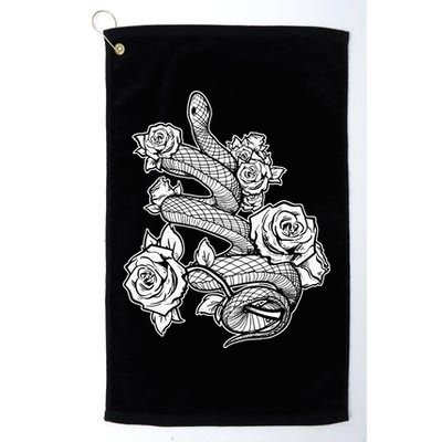 Gothic Snake With Roses Punk Gothic Golf Towel