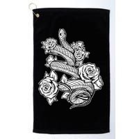 Gothic Snake With Roses Punk Gothic Golf Towel