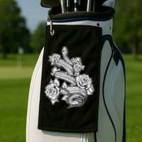 Gothic Snake With Roses Punk Gothic Golf Towel