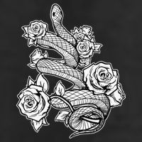 Gothic Snake With Roses Punk Gothic Golf Towel