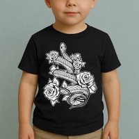 Gothic Snake With Roses Punk Gothic Toddler T-Shirt