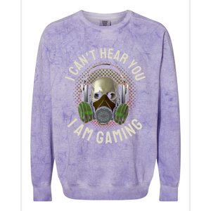 Gamer Skull With Headset Mask I Cant Hear You I Am Gaming Gift Colorblast Crewneck Sweatshirt