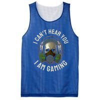 Gamer Skull With Headset Mask I Cant Hear You I Am Gaming Gift Mesh Reversible Basketball Jersey Tank