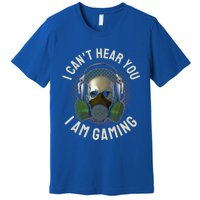 Gamer Skull With Headset Mask I Cant Hear You I Am Gaming Gift Premium T-Shirt