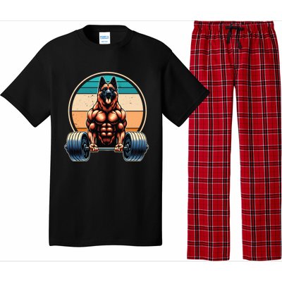 Ger Shepherd Weightlifting Funny Deadlift Fitness Gym Great Gift Pajama Set