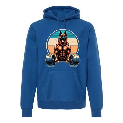 Ger Shepherd Weightlifting Funny Deadlift Fitness Gym Great Gift Premium Hoodie