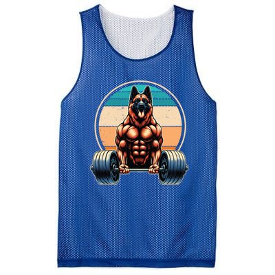 Ger Shepherd Weightlifting Funny Deadlift Fitness Gym Great Gift Mesh Reversible Basketball Jersey Tank