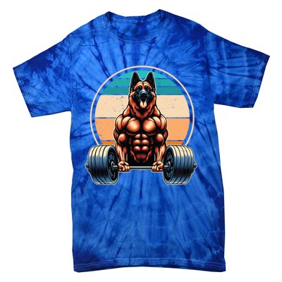 Ger Shepherd Weightlifting Funny Deadlift Fitness Gym Great Gift Tie-Dye T-Shirt