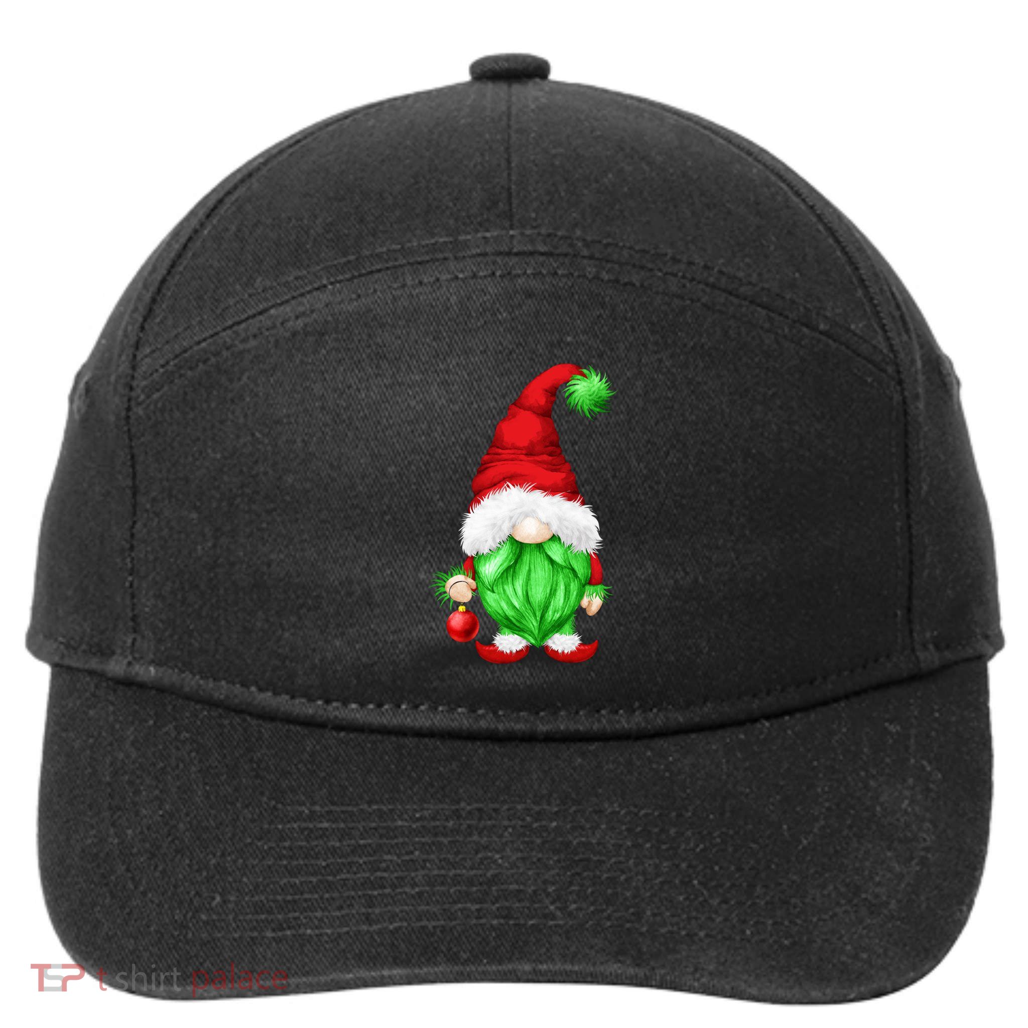 Grumpy Santa With Xmas Tree Ball Funny Anti Christmas Gnome Gift 7-Panel Snapback Hat